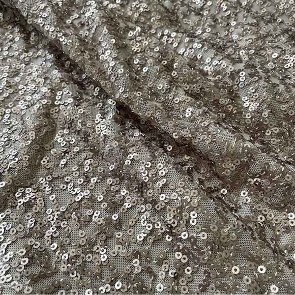 Amsale Dresses Amsale London Sequin Tulle Strapless Column Maxi Gown In Gold Sz8 - Picture 9 of 10